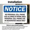 Signmission No Personal Cell Phone Use Allowed In Work, 7 in W x Rectangle, Vinyl Decal OS-2PACK-NS-D-57-L-14732 - alternate 2